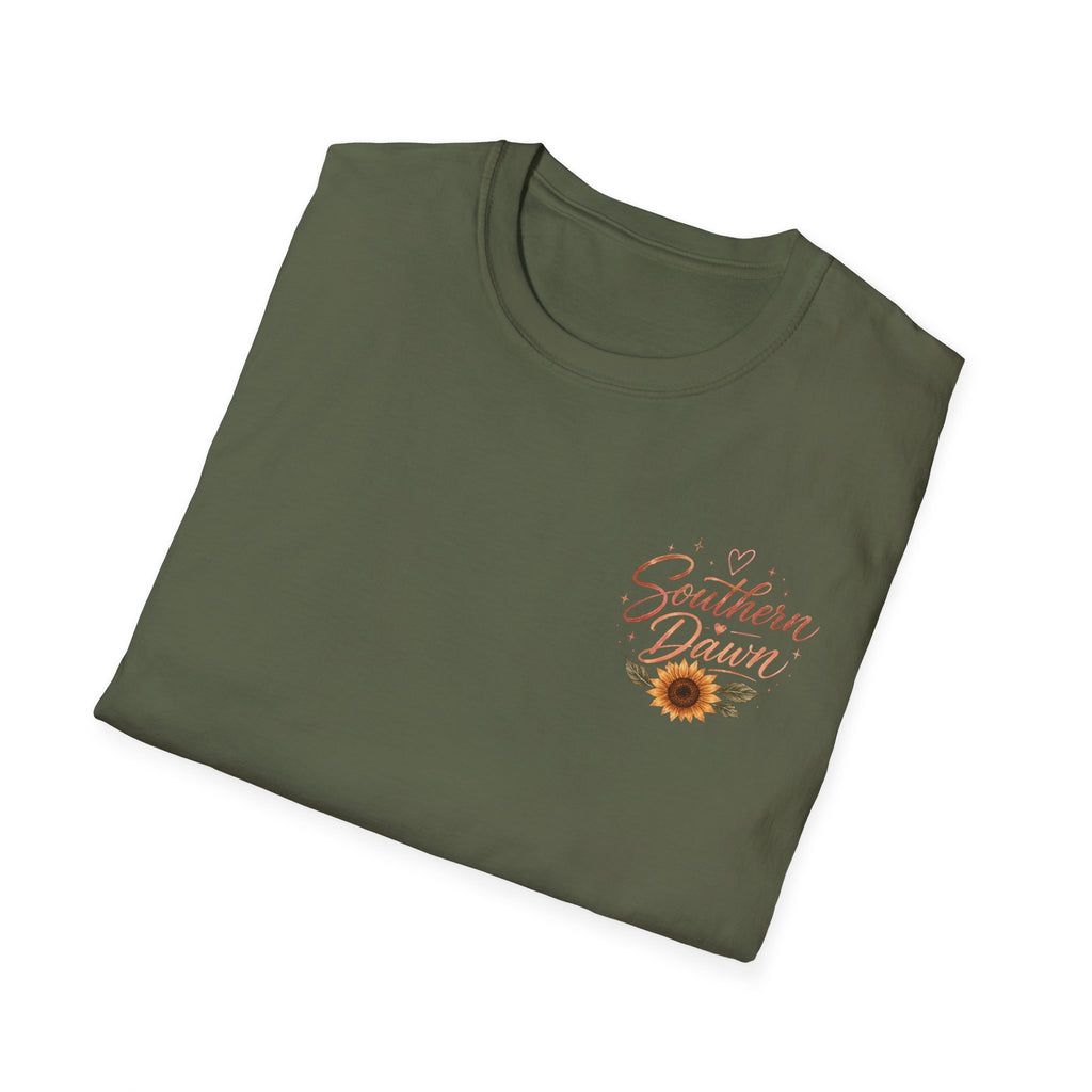 Southern Dawn Sunflower Faith Graphic Tee | Led By Christ Shirt