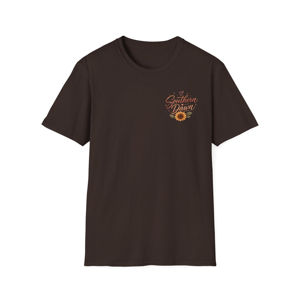 Southern Dawn Sunflower Faith Graphic Tee | Led By Christ Shirt