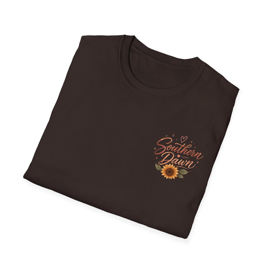 Southern Dawn Sunflower Faith Graphic Tee | Led By Christ Shirt