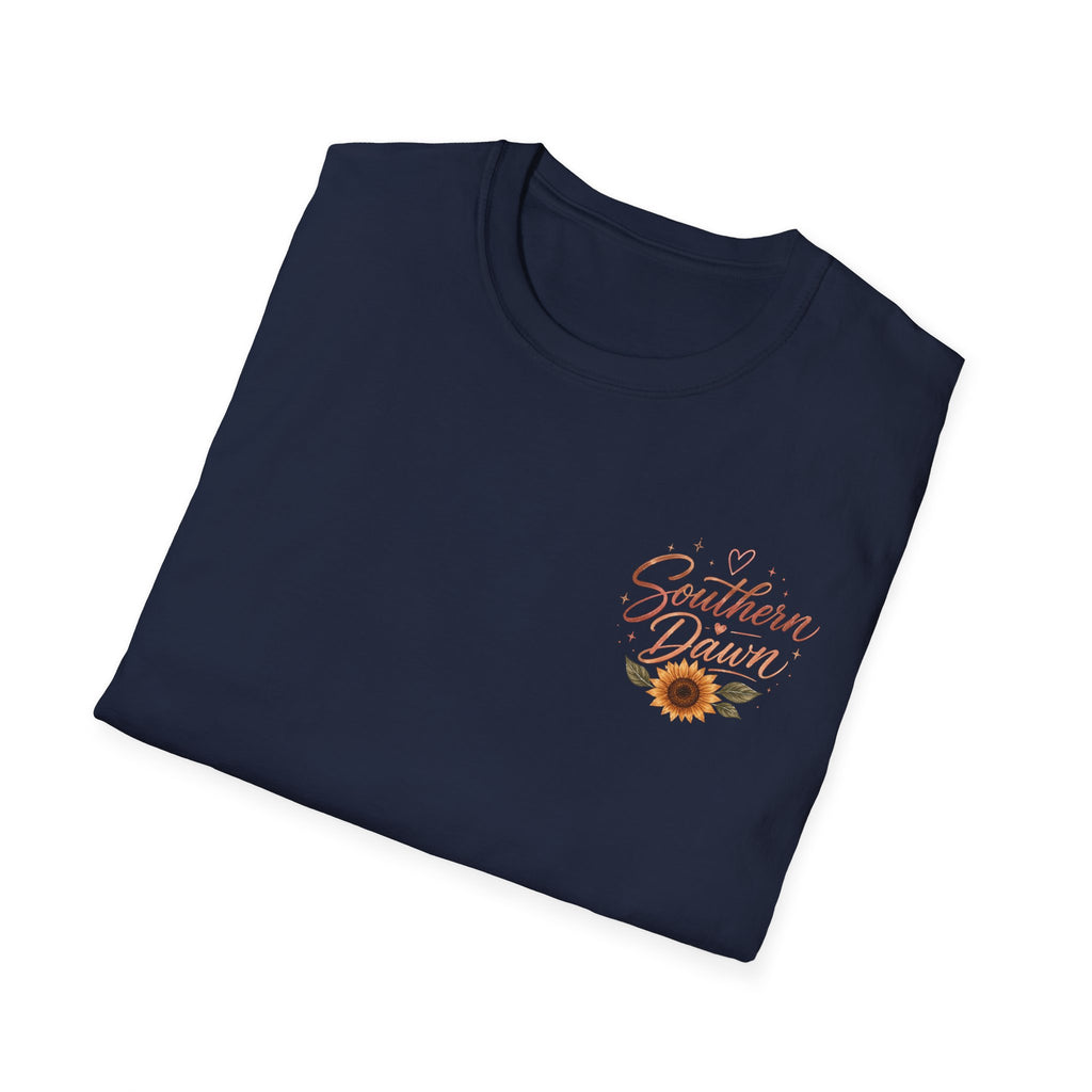 Southern Dawn Sunflower Faith Graphic Tee | Led By Christ Shirt